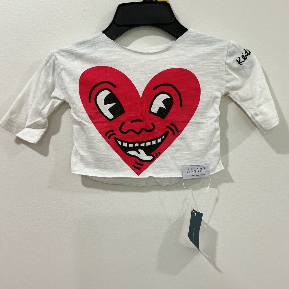 Allame Vintage X Keith Haring baby size 3-6 months White Heart t-shirt NEW